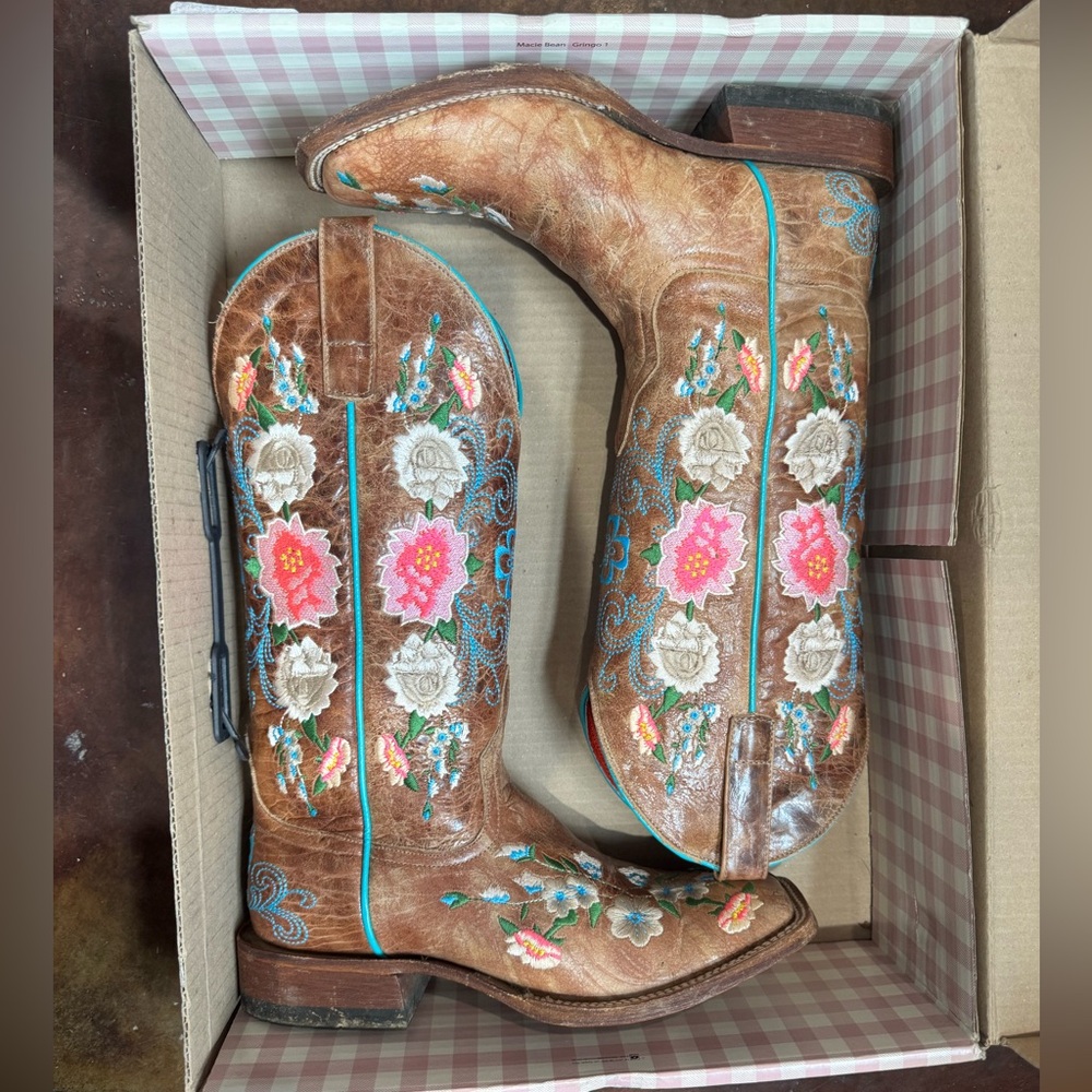 Macie Bean Floral Embroidered Cowboy Boots